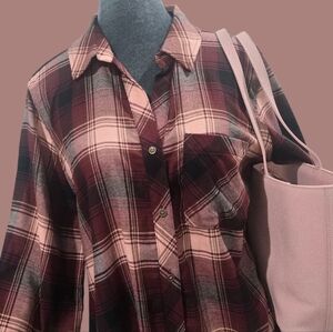 Westbound Plaid Button Down Shirt - Red and Black